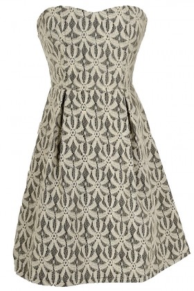 Sand Dollar Summer Dress in Black/Ivory